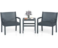 Lauko baldų komplektas Promotions Sodo baldų komplektas, 63x58x77,5 cm kėdės, 50x50x52,5 cm stalas, pilka