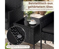 Promotions Sodo baldų komplektas 3 dalių 56x56x81 cm Juodas rotangas
