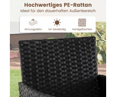 Promotions Sodo baldų komplektas 3 dalių Rotango 56x56x81 cm Juodas