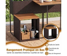 Promotions Sodo baldų komplektas su pakelta lysve, 3 dalių, 150x70x73 cm, rudos/natūralios spalvos