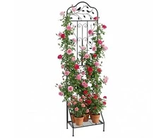 Promotions Sodo grotelės, 50x30x189,5 cm, juoda, metalinė sulankstoma lentyna
