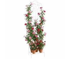 Promotions Sodo grotelės, 50x30x189,5 cm, balta, metalinė sulankstoma lentyna