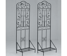 Promotions Sodo grotelių komplektas, laisvai pastatomos metalinės grotelės 50x30x189,5 cm, juoda, sulankstoma lentyna