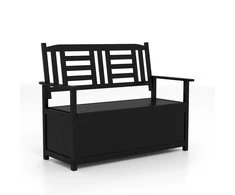 Promotions Sodo laikymo suoliukas, 123x68.5x96 cm, juodas, medinis