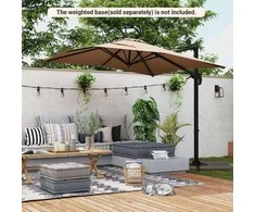 Promotions Sodo skėtis su pasvirusia stiebu, 245x245x238 cm, rudas