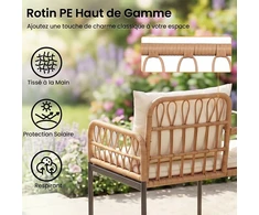 Promotions Sodo sofa 137x64x84 cm, smėlio spalvos, metalinis rėmas