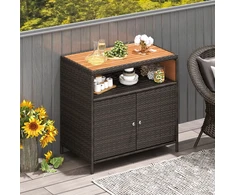 Promotions Sodo spintelė 90x53x86 cm Ruda rotango ir akacijos mediena