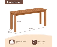 Promotions Sodo suolas be atlošo 2 vietų 100x30x47 cm natūralus