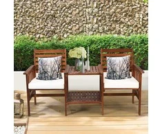 Lauko baldų komplektas Promotions Sodo suoliukas su stalu, 165x65x88 cm, Rudas