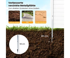 Promotions Sodo tvora 123x123x123 cm Balta Polipropilenas ir metalas