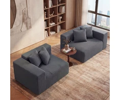 Promotions Sofa 204x89x64 cm Pilka aksominė medžiaga