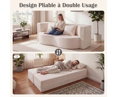 Promotions Sofa-lova 192.5x108.5x32 cm Balta vilna Sulankstoma