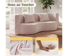 Promotions Sofa-lova 192.5x108.5x32 cm Balta vilna Sulankstoma