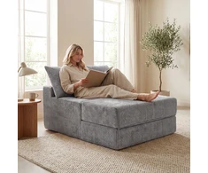 Promotions Sofa-lova Sulankstomas Miegamasis Kėdė 118x93x48 cm Pilka sulankstoma