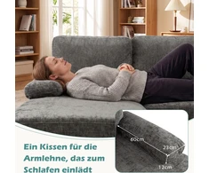 Promotions Sofa-lova U formos modulinė 258x125x71,5 cm pilkos spalvos kordurojo audinys