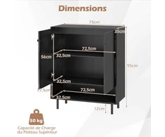 Promotions Šoninė spintelė, 75x35x95 cm, Juoda