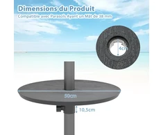 Promotions Šoninis staliukas 50x10,5 cm Juodas Reguliuojamas HDPE