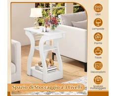 Promotions Šoninis staliukas 50x30x60,5 cm baltas įkrovimo stotelė