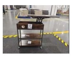 Promotions Šoninis staliukas 60x24x67,5 cm rudas juodas, su laikymo vieta, metalas
