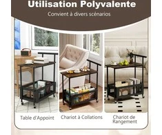 Promotions Šoninis staliukas, 60x40x72 cm, rudas, su laikymo vieta