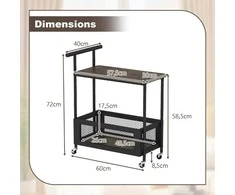 Promotions Šoninis staliukas, 60x40x72 cm, rudas, su laikymo vieta