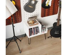 Promotions Šoninis staliukas su įkrovimo stotele, 66x45x67 cm, balta, su laikymo vieta