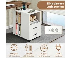 Promotions Šoninių staliukų komplektas, 60x40x65.5 cm, balta, su laikymo vieta