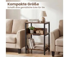 Promotions Šoninių staliukų komplektas, 40x30x61 cm, ruda, su laikymo lentynomis