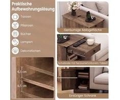 Promotions Šoninių staliukų komplektas, 35x60x62 cm, ruda, su įkrovimo stotele