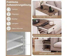 Promotions Šoninių staliukų komplektas, 35x60x62 cm, balta, įkrovimo stotelė