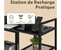 Promotions Spausdintuvo stovas, 63,5x40x72 cm, juodas, su laikymo lentynomis