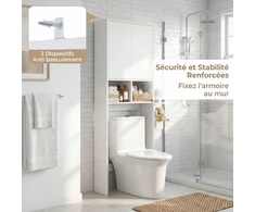 Promotions Spintelė virš tualeto 60x23x166 cm Balta MDF