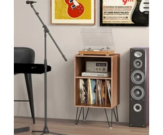 Promotions Stalelis patefonui su įkrovimo stotele 48x40x88 cm riešutas