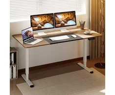 Promotions Elektrinis stovimas stalas, 140x70x72-116 cm, Smėlio spalvos