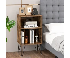 Promotions Stalinis patefonas su įkrovimo stotele 48x40x88 cm, kaimiško rudo atspalvio