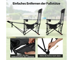 Promotions Stovyklavimo kėdžių rinkinys 152x83x75 cm Tamsiai mėlynas Reguliuojamas Sulankstomas