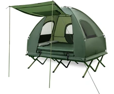 Promotions Stovyklavimo palapinės lova 5-in-1 Dvigulė 194x145x185 cm Žalia Nešiojama