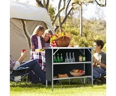 Promotions Stovyklavimo stalas, sulankstomas, 110x38x88 cm, kavos spalvos