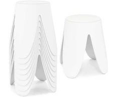 Promotions Sukraunamų taburečių rinkinys, 8 vnt., 45x45x46 cm, balta, plastikas