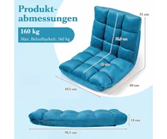 Promotions Sulankstoma grindų kėdė su reguliuojama atlošu tamsiai mėlyna