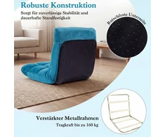 Promotions Sulankstoma grindų kėdė su reguliuojama atlošu tamsiai mėlyna