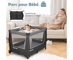 Promotions Sulankstoma kelioninė lovytė ir maniežas 103x74x73 cm pilka, su laikymo vieta
