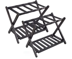Promotions Sulankstoma lagamino stovėjimo vieta su dirželiais ir lentynomis daiktams 68x43x57 cm juoda/natūrali