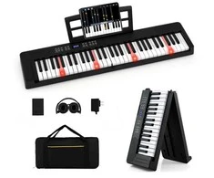 Promotions Sulankstoma pianino klaviatūra 94x22x6 cm juoda, elektroninis instrumentas