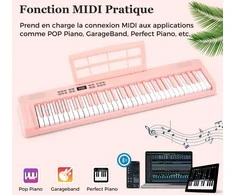 Promotions Sulankstoma pianino klaviatūra 94x22x6 cm rožinė