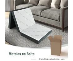 Promotions Sulankstoma putų čiužinys 193x80x10 cm baltas ir pilkas bambuko pluoštas