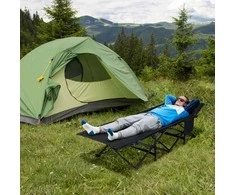 Promotions Sulankstoma stovyklavimo lova 189x69x48 cm juoda, Oksfordo audinys