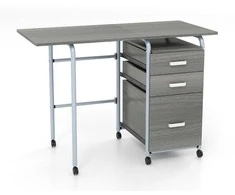 Promotions Sulankstomas rašomasis stalas 105x50x75 cm pilkas, metalinis rėmas, su laikymo vieta