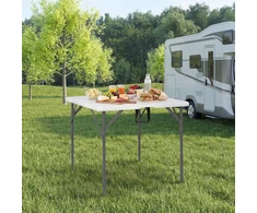 Promotions Sulankstomas stalas 86x85.5x75 cm baltas metalinis sulankstomas
