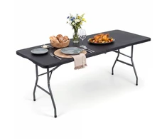 Promotions Sulankstomas stalas stovyklavimui 183x76x74 cm juodas